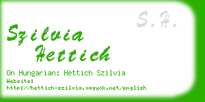 szilvia hettich business card